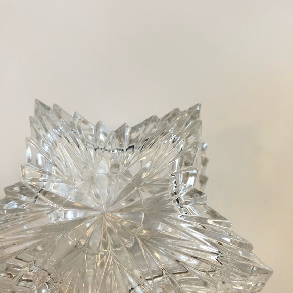 Vintage-Trinket Dish-American Crystal Collection-Star-Lid-Clear-Glad-Home Decor - Picture 2 of 4